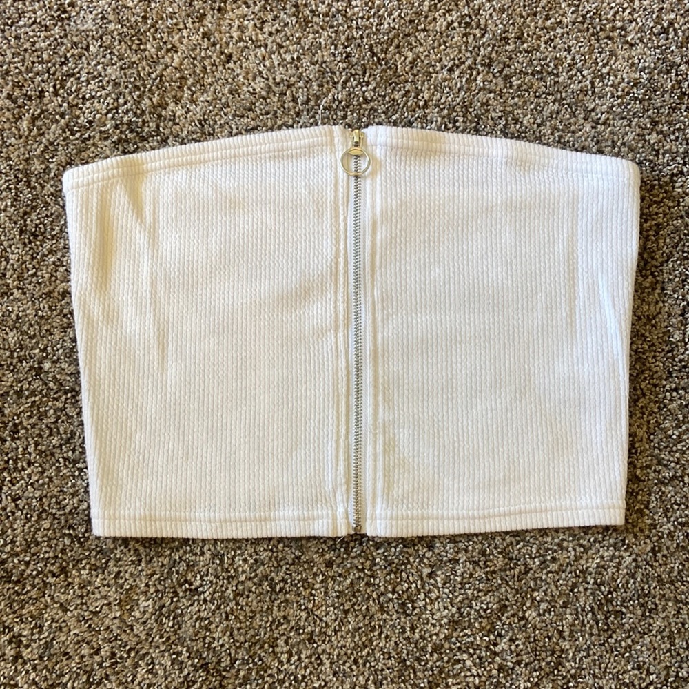 PacSun Textured Zip-Up Tube Top